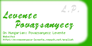 levente povazsanyecz business card